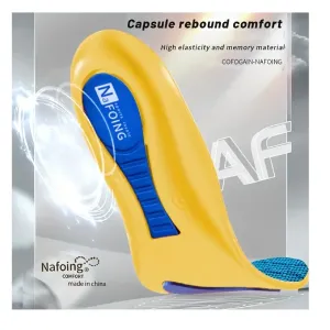 4D Soft Deodorant Insole, Flat Arch Support Full Pad, Elastic Massage Insole For Men