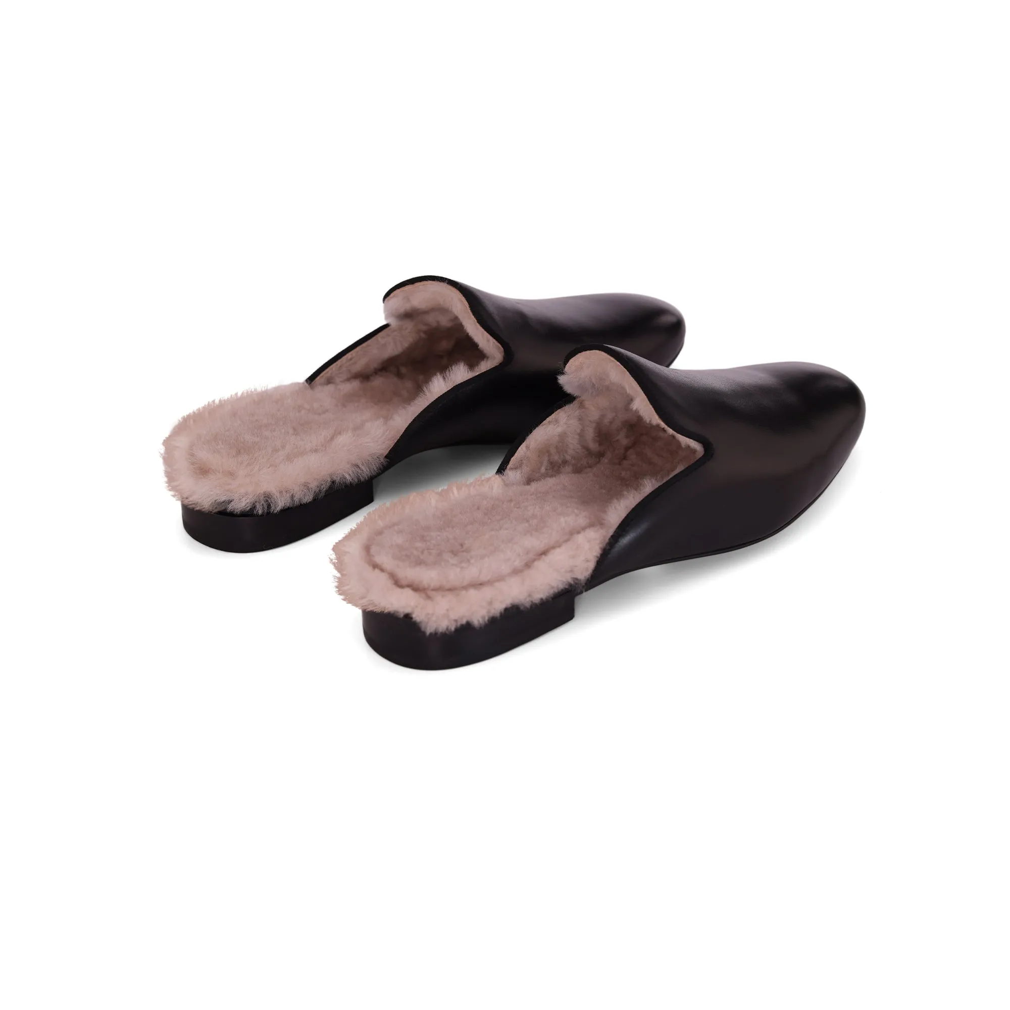 AiciBerllucci KATE   Calfskin Leather wool lining slippers