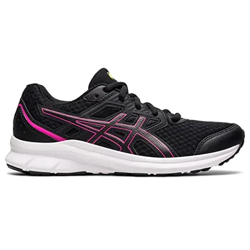 ASICS Women's Jolt 3 Running Shoes, 8, Black/HOT Pink