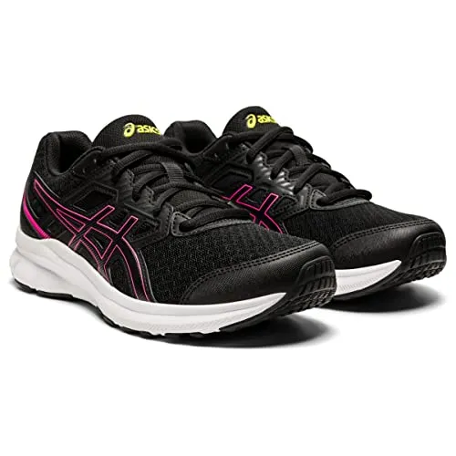 ASICS Women's Jolt 3 Running Shoes, 8, Black/HOT Pink