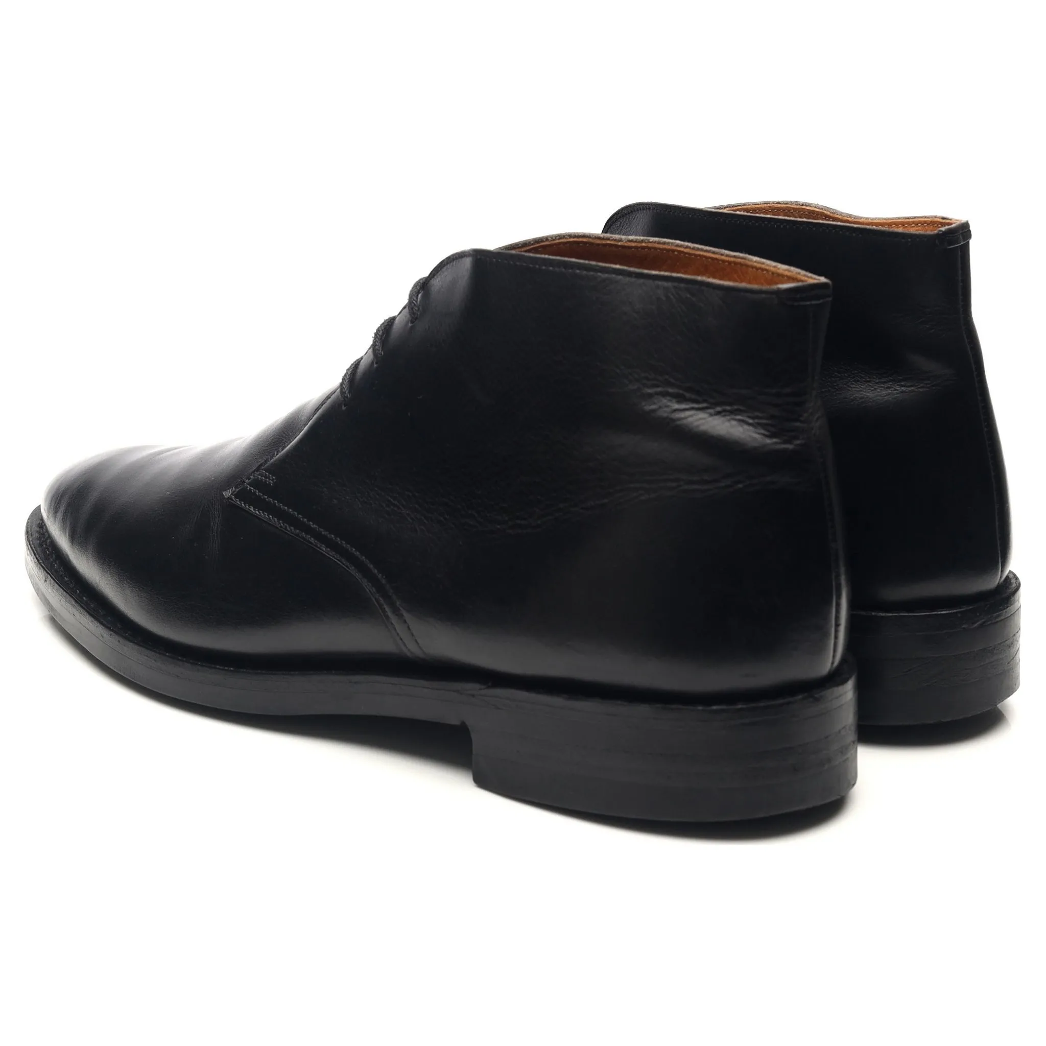 Black Leather Chukka Boots UK 8.5 F