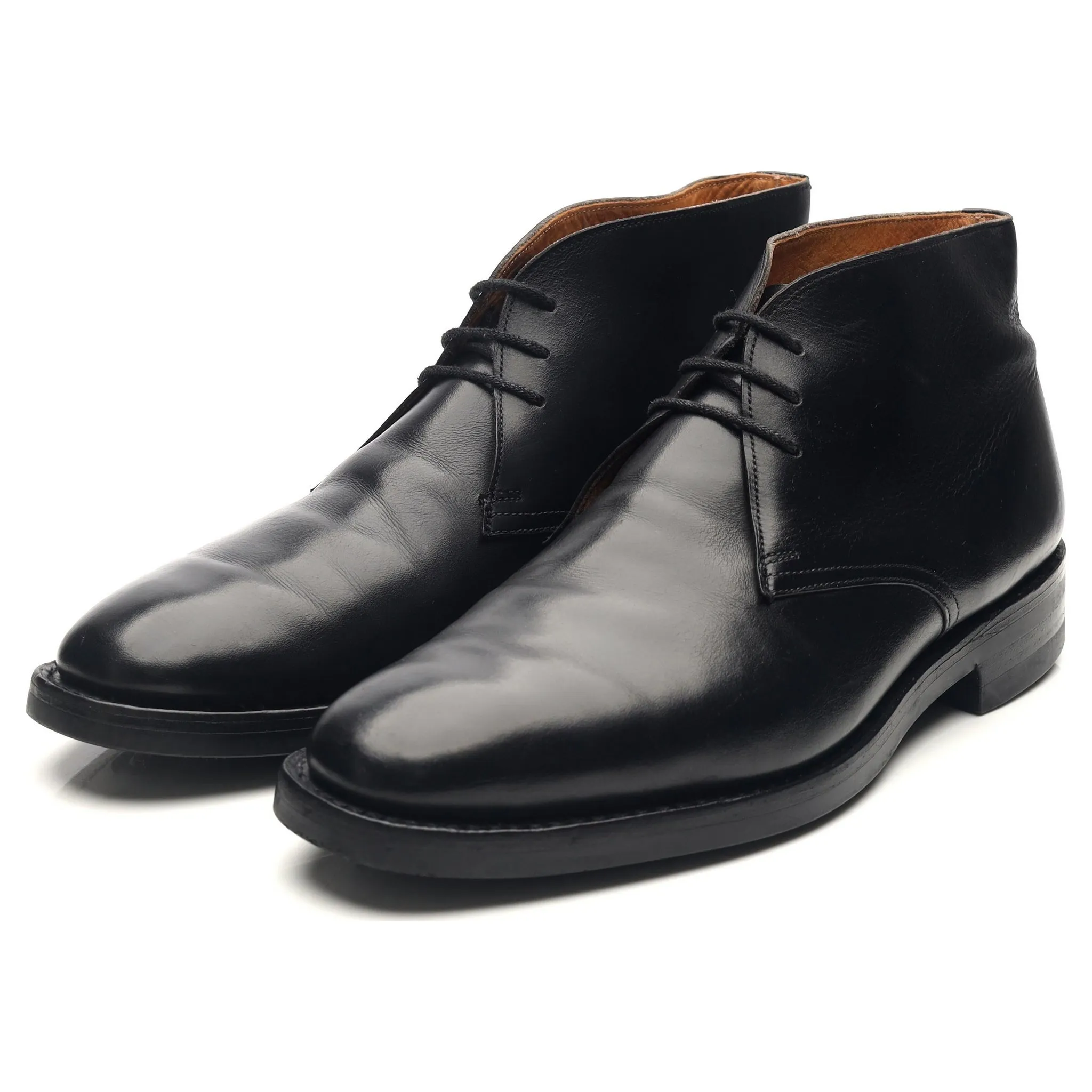 Black Leather Chukka Boots UK 8.5 F