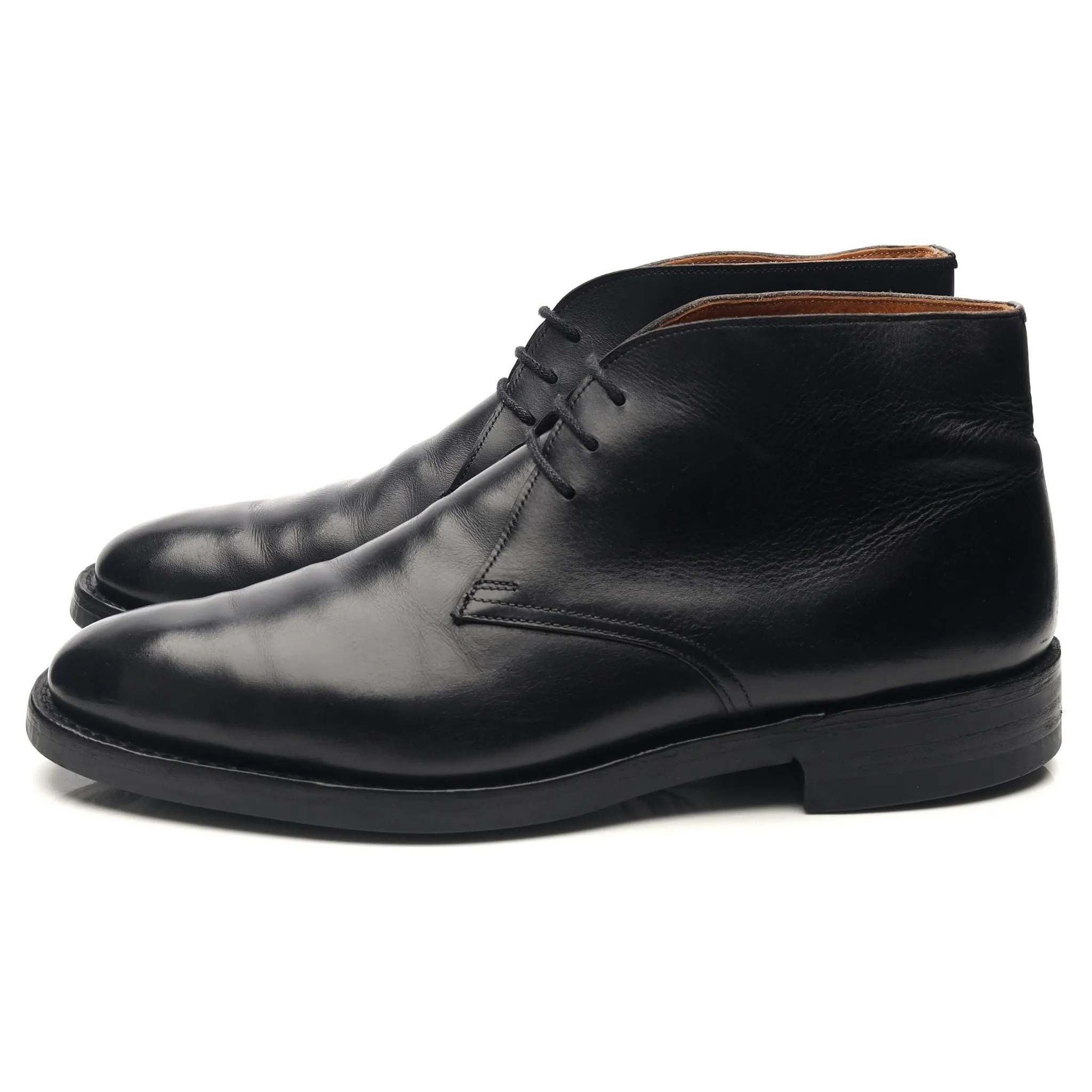 Black Leather Chukka Boots UK 8.5 F