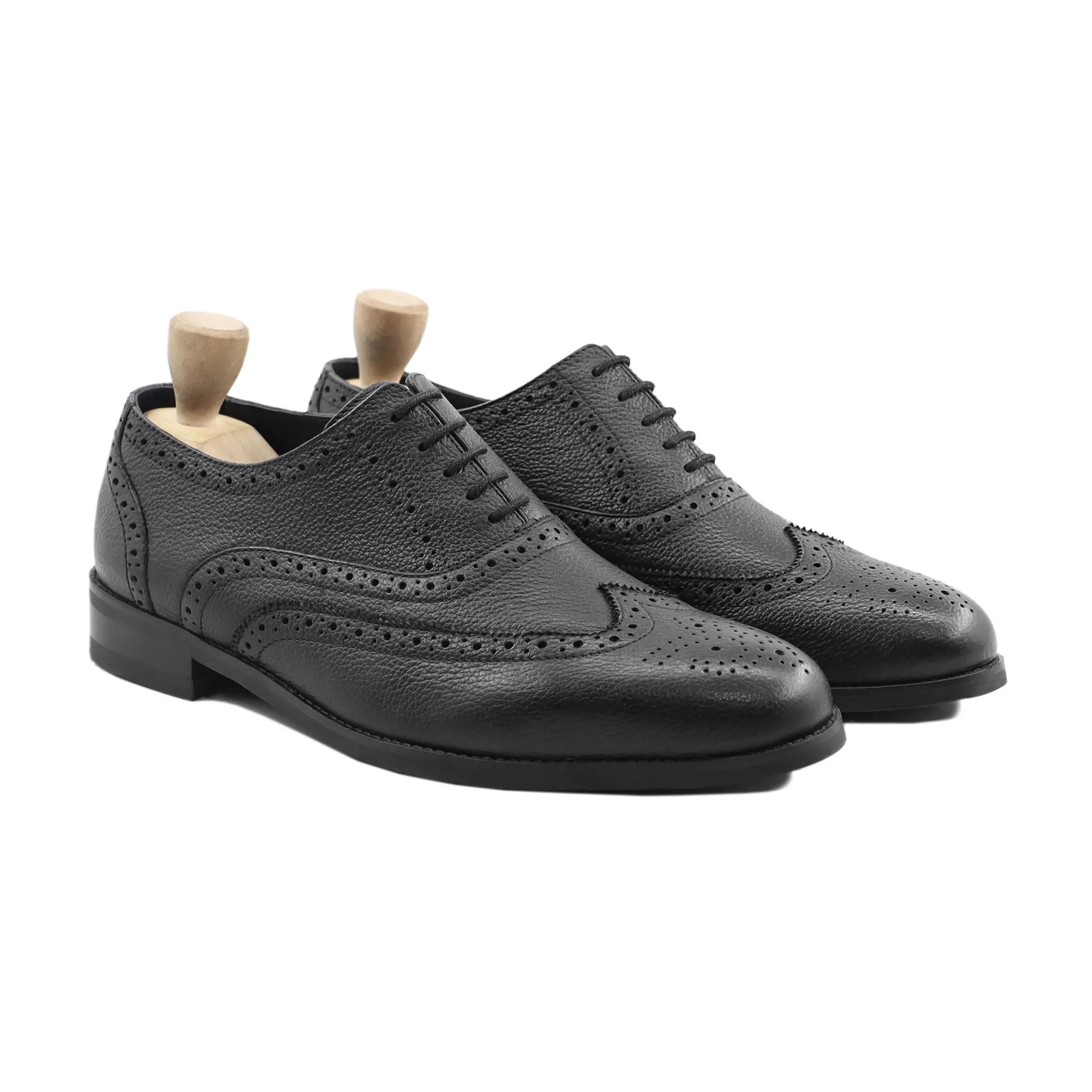 Capellen - Men's Black Pebble Grain Oxford Shoe