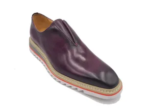 Carrucci Purple Slip-On Men's Casual Loafer with Contrast Color Style KS550-08