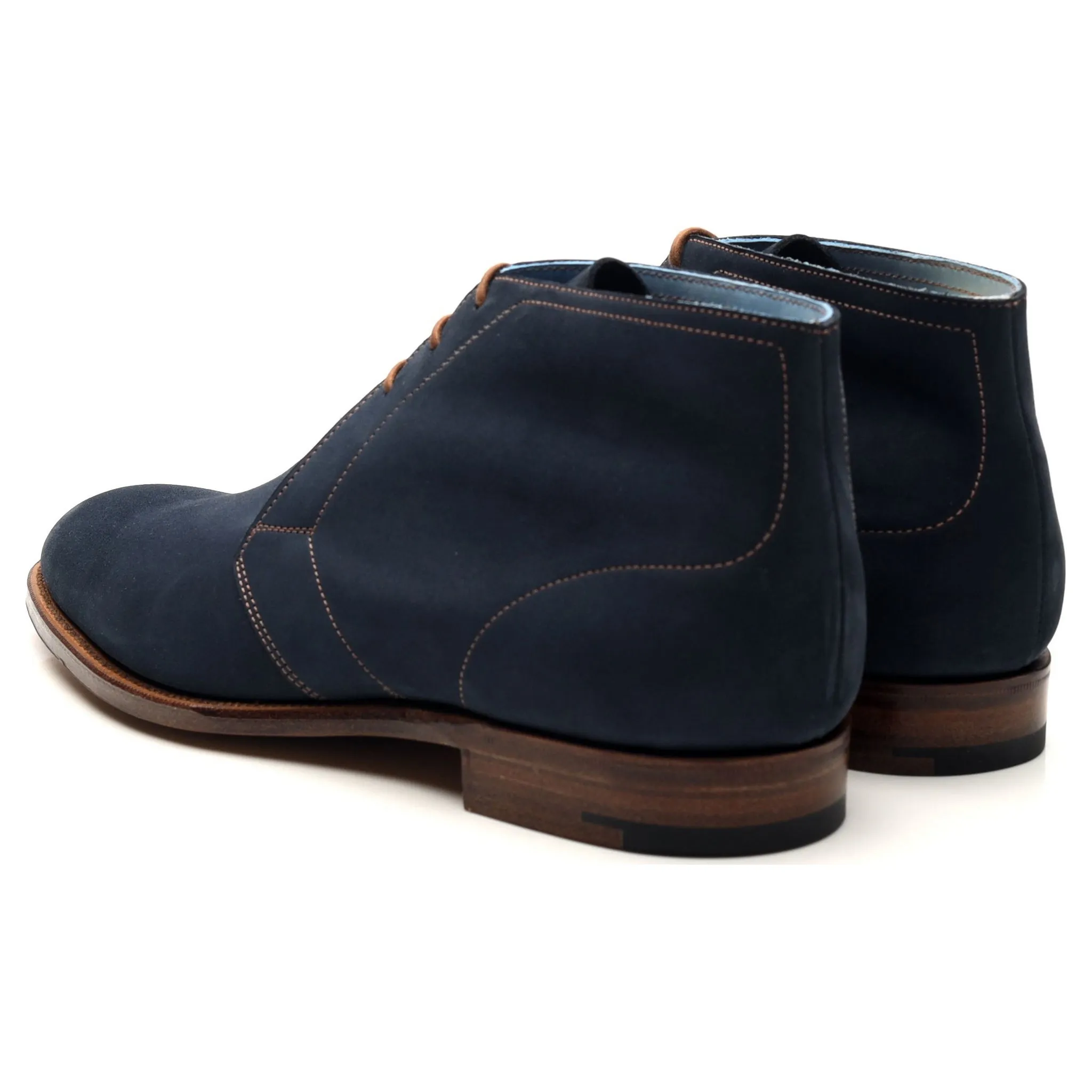 'Cherwell' Navy Blue Nubuck Leather Chukka Boots UK 6 E