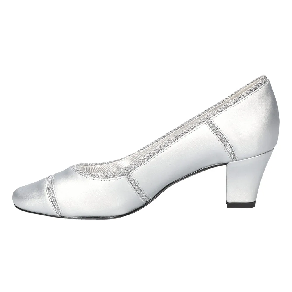 Datia Metallic Wedding Block Heel Pumps