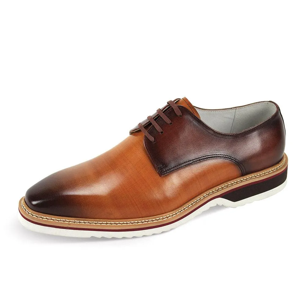 Giovann Reggie Cognac/Brown Men's Lace Up Tow-Tone Casual Shoes