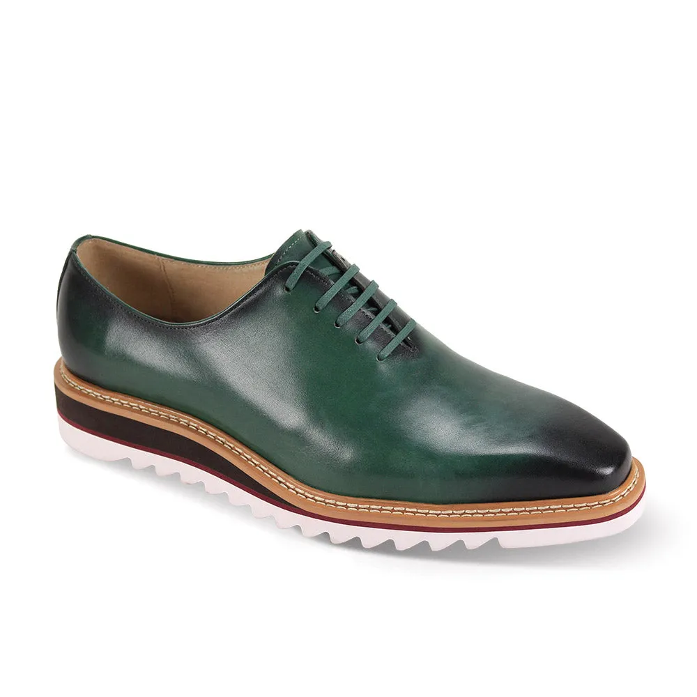 Giovanni Green Men's Oxford Lace-up Leather Shoes Rubber Sole