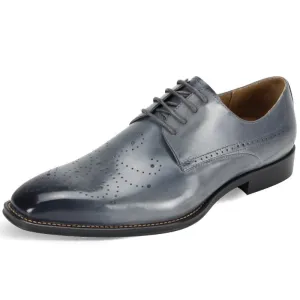 Giovanni Grey Lace-Up Men's Genuine Leather Dress Shoe Dark Toe