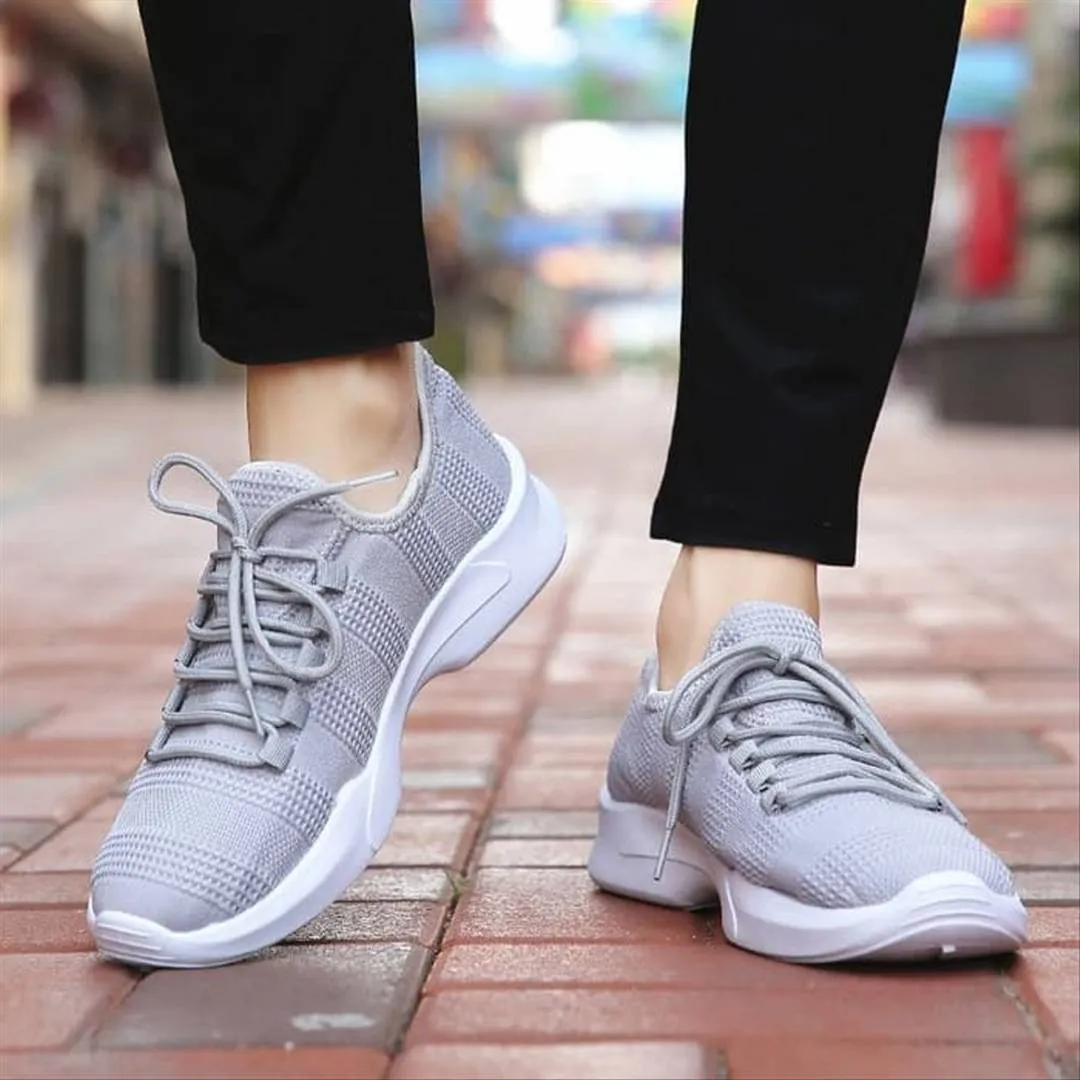 Grey Mesh Sports Shoes