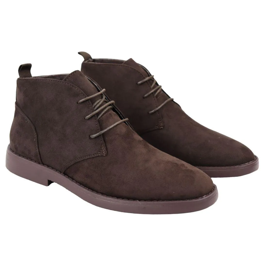 Mens's Chukka Desert Ankle Boots Lace Up Suede Shoes