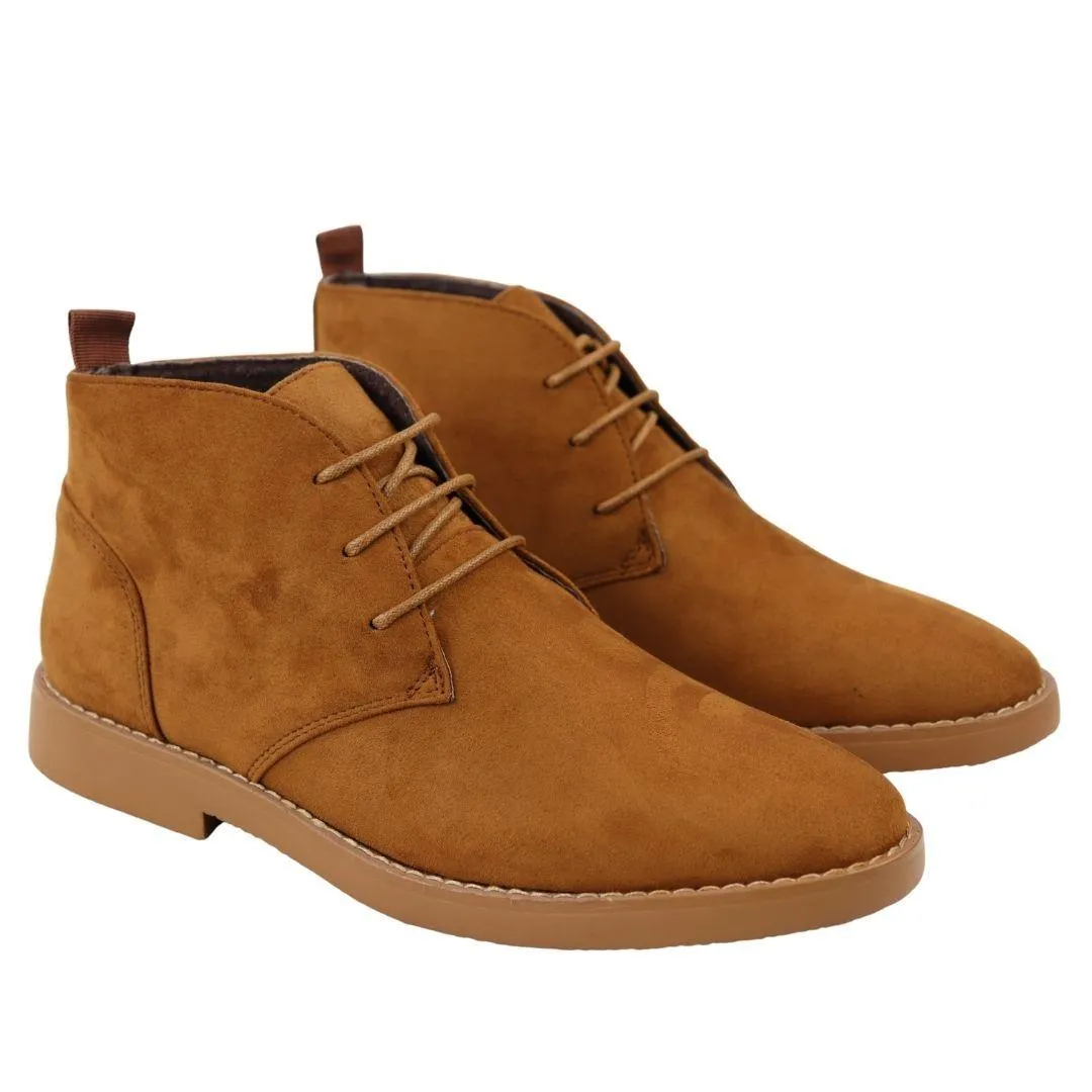 Mens's Chukka Desert Ankle Boots Lace Up Suede Shoes