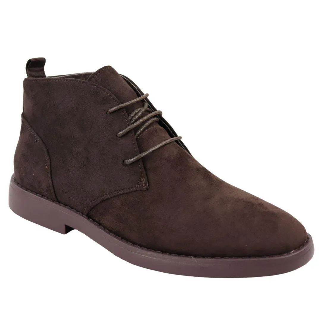 Mens's Chukka Desert Ankle Boots Lace Up Suede Shoes