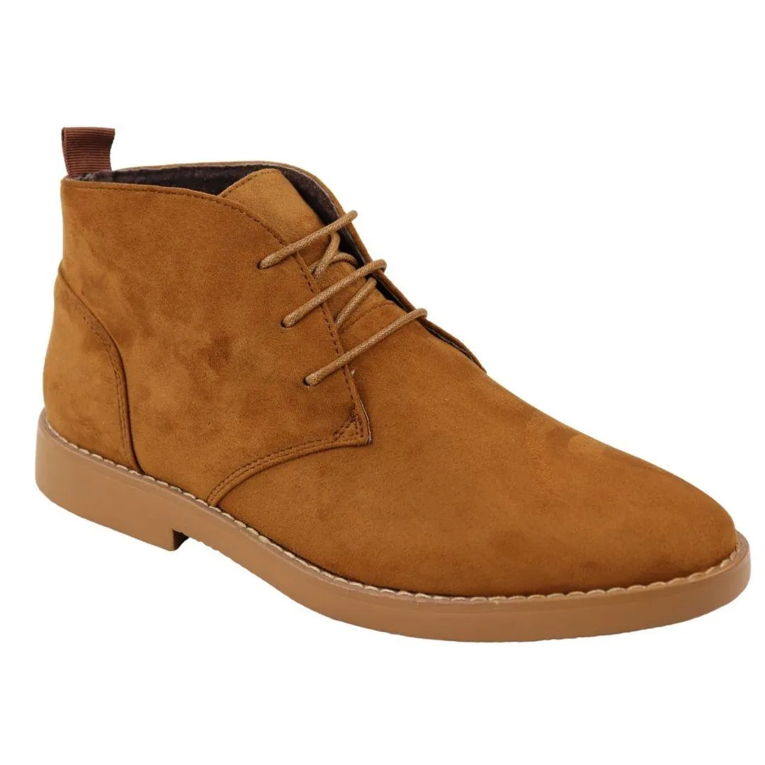 Mens's Chukka Desert Ankle Boots Lace Up Suede Shoes