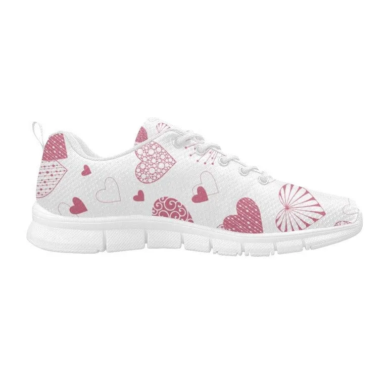 Pink Heart Ombre Women's Breathable Running Shoes