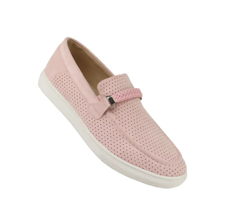 Pink suede Men’s Loafer Slip-On summer shoes