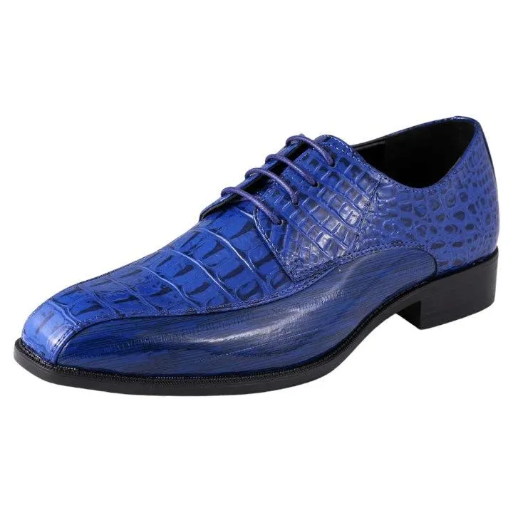 Royal Blue Men's Harvey Lace Up Dress Shoes Two Tone Fashion Design