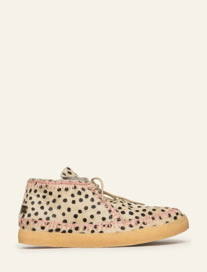 Shenje Crochet Lace up Chukka Boots Cheetah