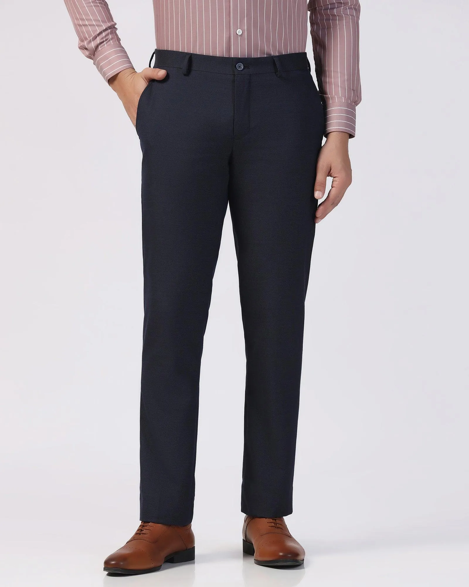 Slim Comfort B-95 Formal Navy Solid Trouser - Cadillac