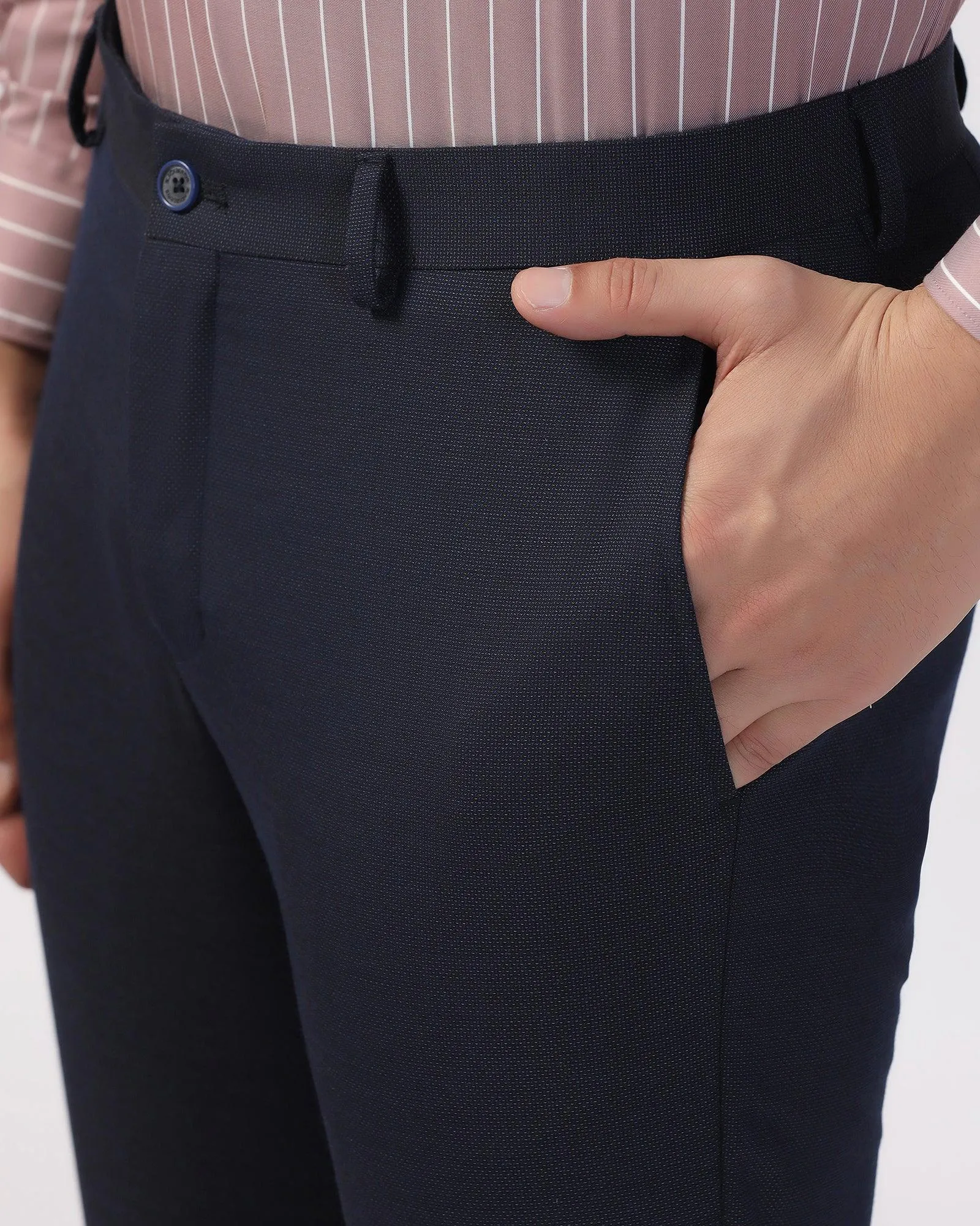 Slim Comfort B-95 Formal Navy Solid Trouser - Cadillac