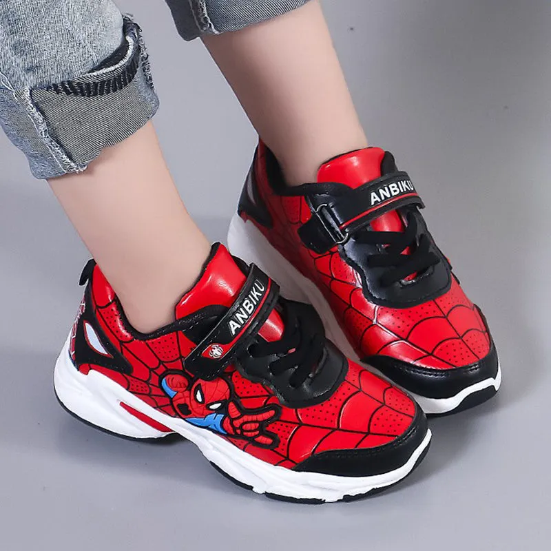 Spiderman Waterproof Leather Children Running Shoes