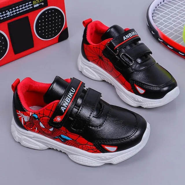 Spiderman Waterproof Leather Children Running Shoes