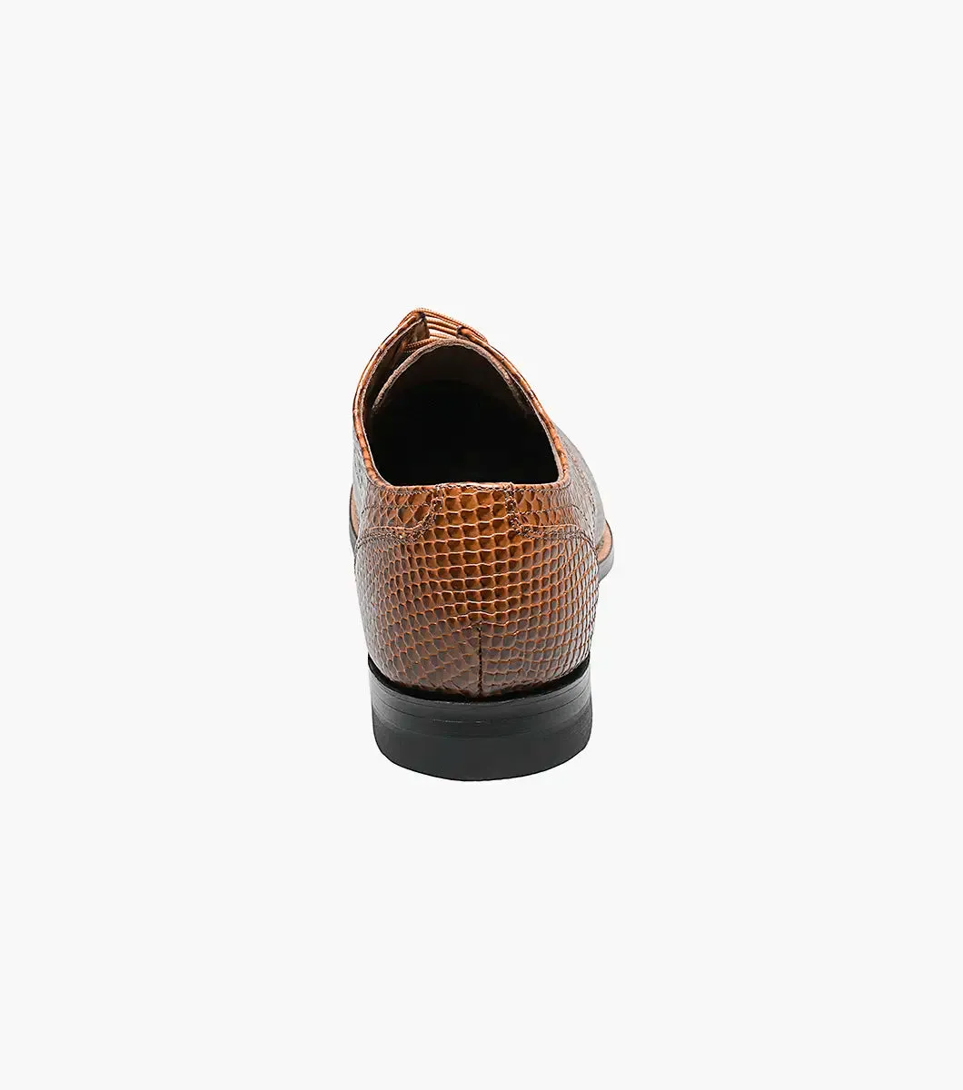 Stacy Adams Tan Madison Anaconda Plain Toe Oxford Men's shoe