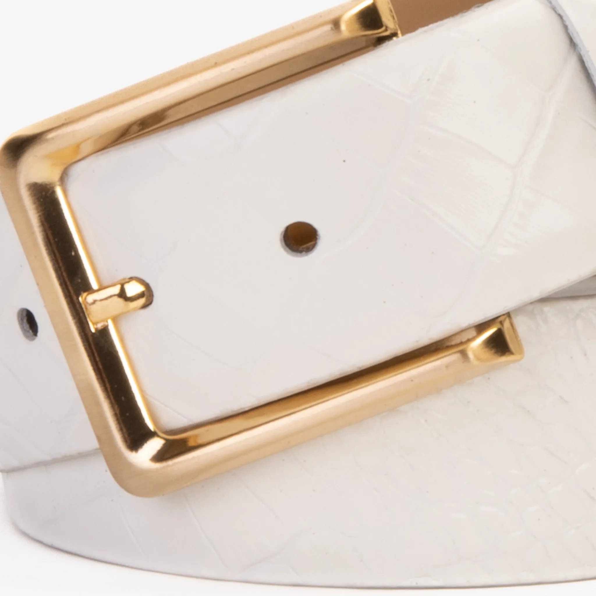 The Monaco White Leather Belt