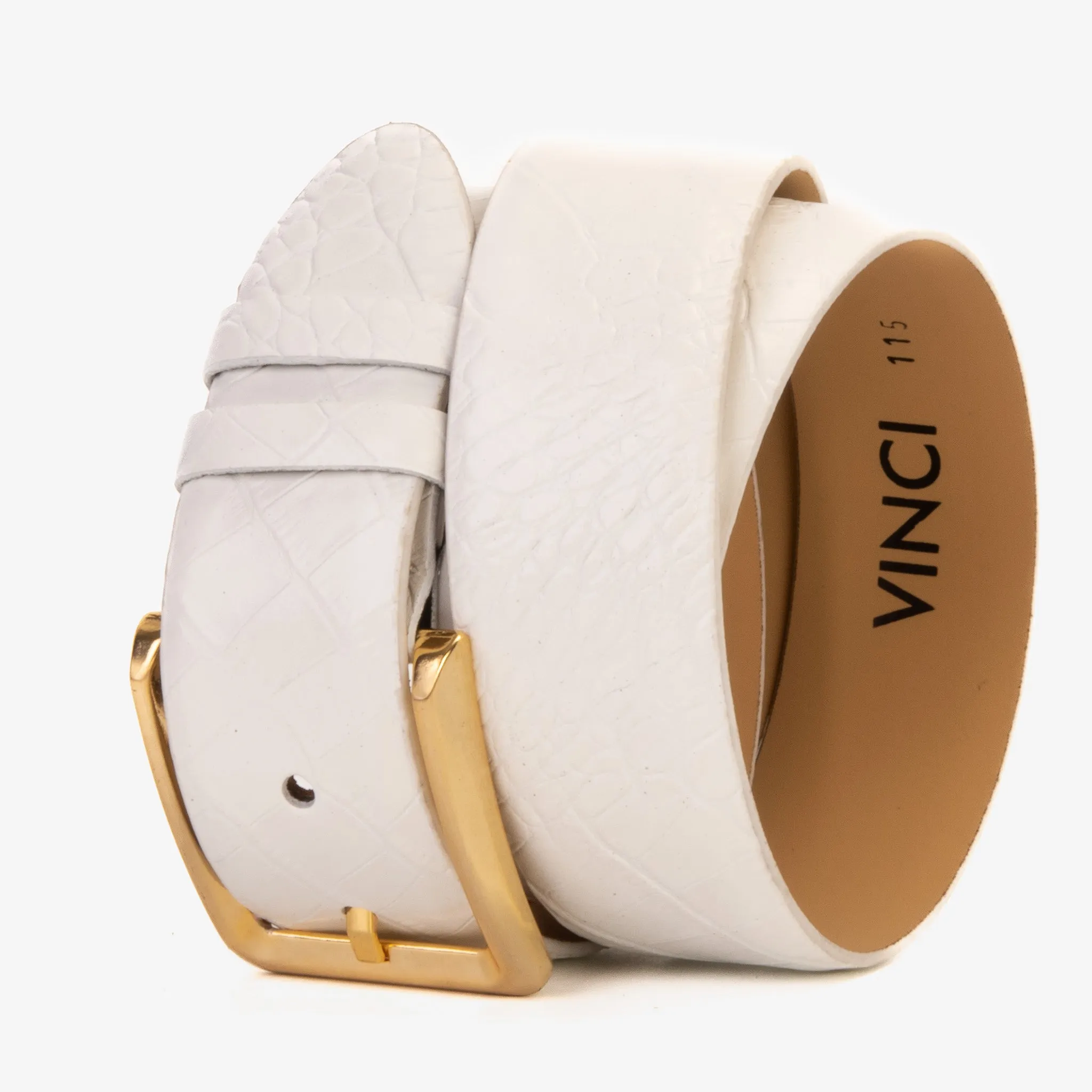 The Monaco White Leather Belt