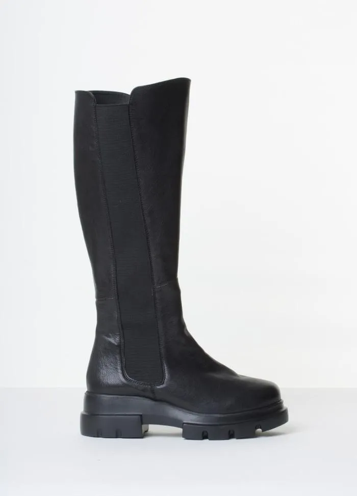 Tommy Long Black Combat Boots