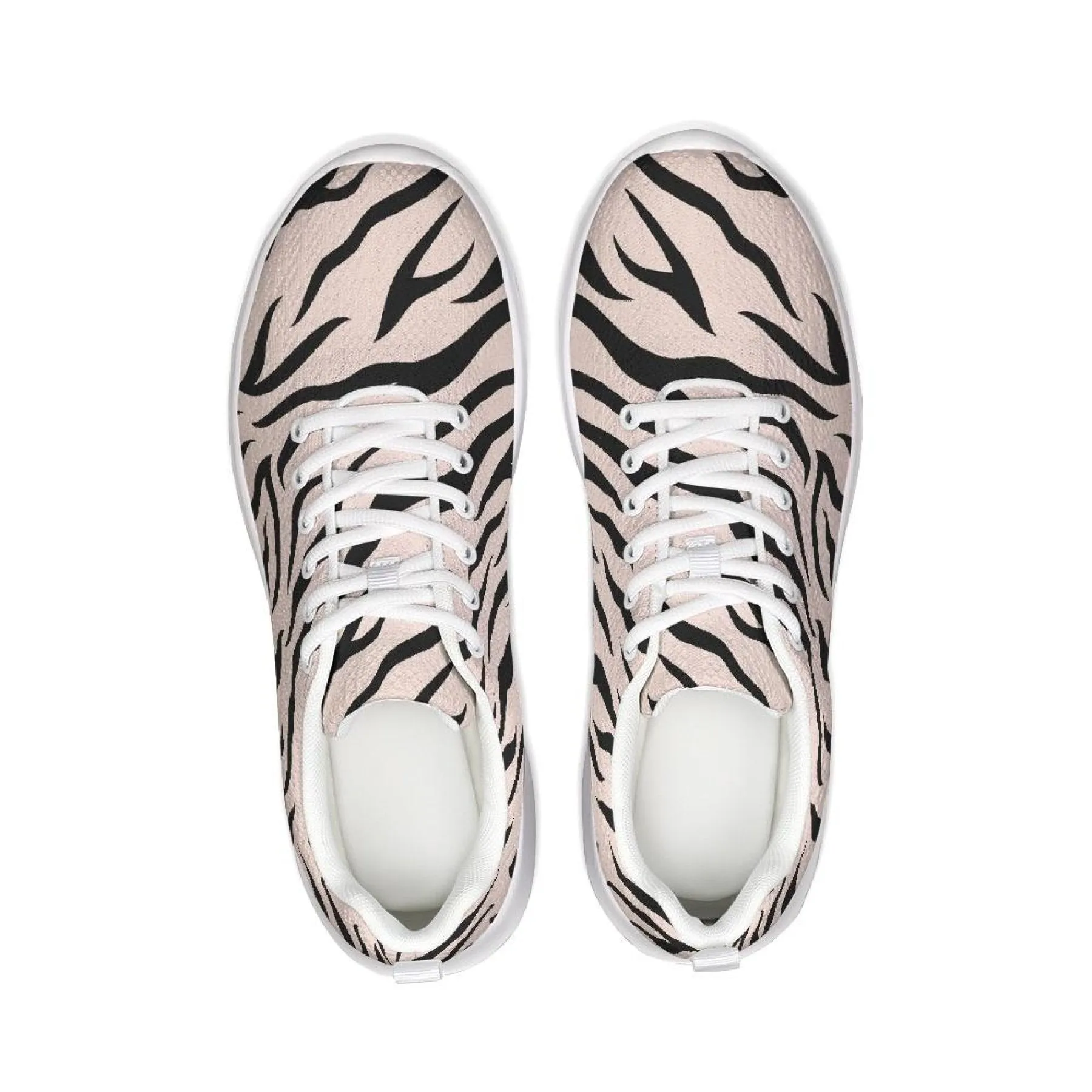 Uniquely You Womens Sneakers - Pink and Black Zebra Stripe Canvas