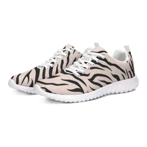 Uniquely You Womens Sneakers - Pink and Black Zebra Stripe Canvas