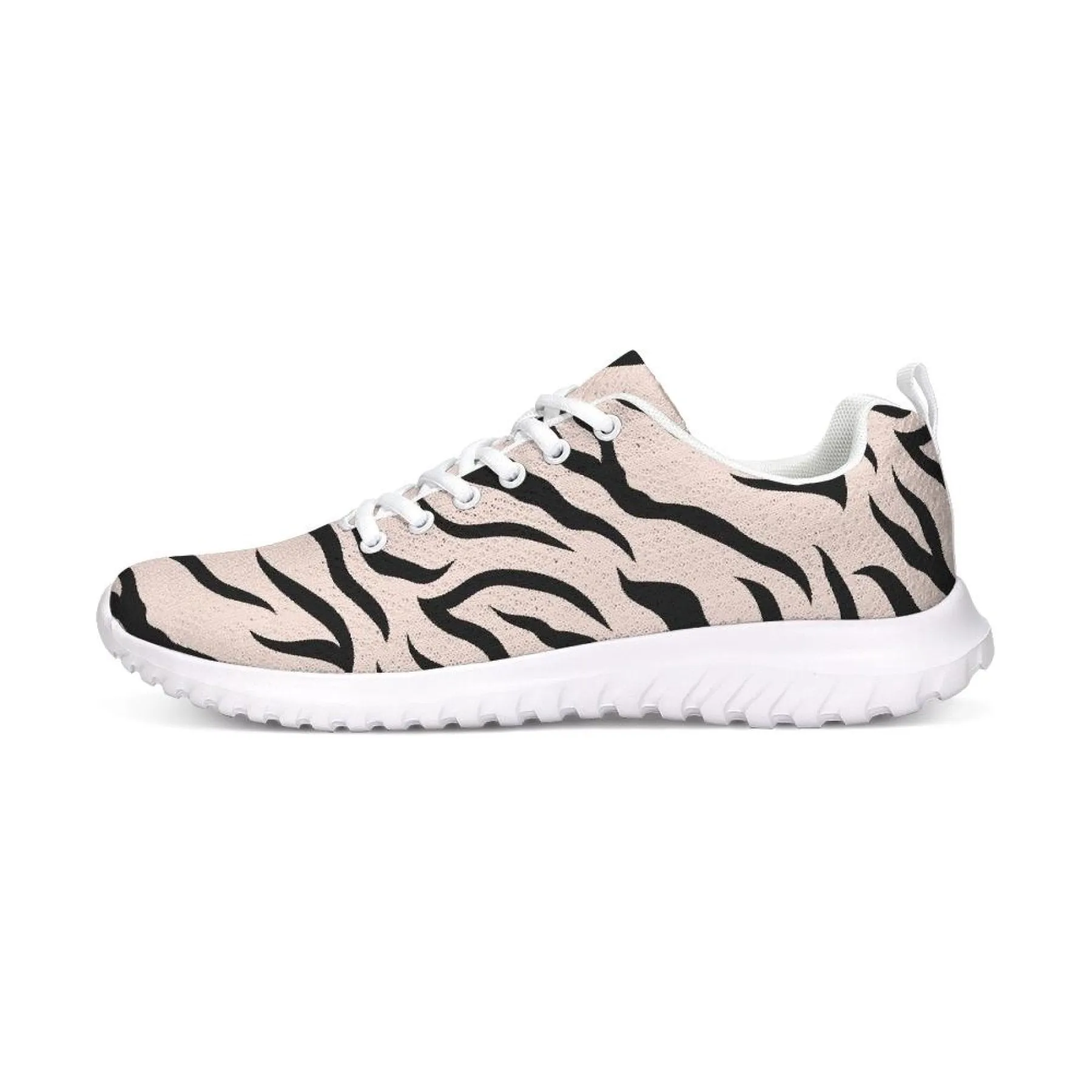 Uniquely You Womens Sneakers - Pink and Black Zebra Stripe Canvas