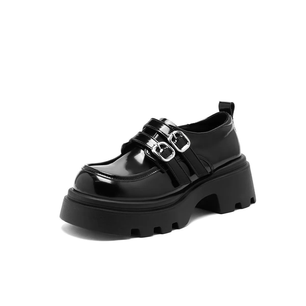 Women's Double Strap Casual Platform Loafers