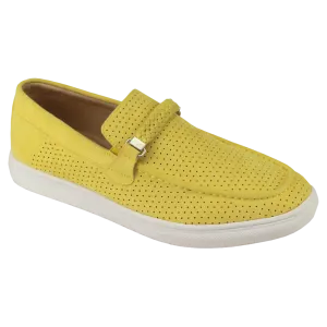 Yellow Men's Casual Slip-On Loafers Shoes Suede  Material Summer shoes